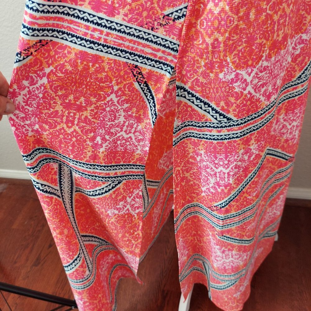 MinkPink Eastern Aztec Pink Print Maxi Dress Side Slits Sz M - Picture 8 of 10